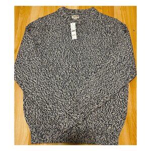 J. Crew Marled Cotton Sweater - BRAND NEW - Medium - Color: DARK FOREST OATMEAL